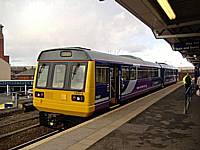 On March 3rd 2008, 142012 stands at Rochdale Station forming the 1532 to Manchester Victoria via Oldham.  Alwyn Smith